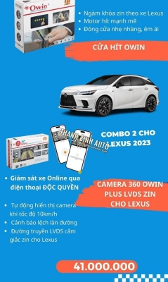 Combo 2 cửa hít Owin và Camera 360 Owin cho xe LEXUS 2023