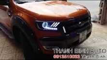 Video Ford Ranger độ led khối mẫu mutang và enro ThanhBinhAuto
