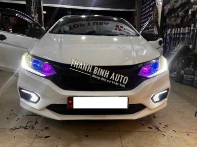 Lắp bi led mắt quỷ đổi màu cho xe HONDA CITY