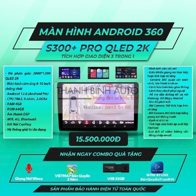 Màn hình Android 360 S300+ Pro Qled 2K