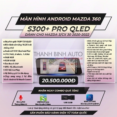 Màn hình Android MAZDA 360 S300+ Pro Qled
