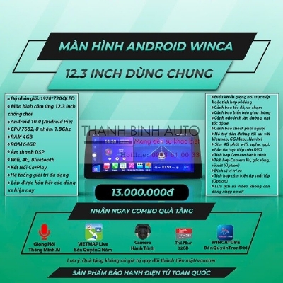 Màn hình Android Winca 12,3 inchs dùng chung