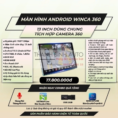 Màn hình Android Winca 360 13 inchs dùng chung