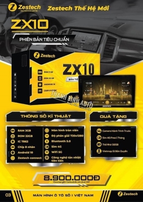 Màn hình Android Zestech ZX10 phiên bản tiêu chuẩn