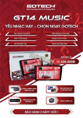 Màn hình ô tô thông minh GOTECH GT14 MUSIC 