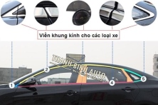 Nẹp viền khung kính cho xe Civic 2012 nguyên bộ cả trụ