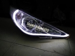 Độ đèn Hyundai Sonata độ led khối silicon 2 sắc