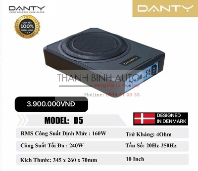 Loa sub gầm ghế DANTY D5 cho xe HONDA CITY RS
