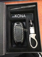 Bọc vỏ chìa khóa cacbon xe Hyundai Kona 2020