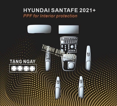 Dán PPF nội thất và cột B&C xe SANTAFE 2022
